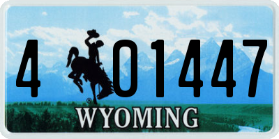 WY license plate 401447