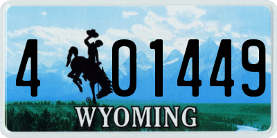 WY license plate 401449
