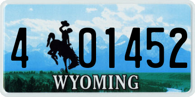 WY license plate 401452