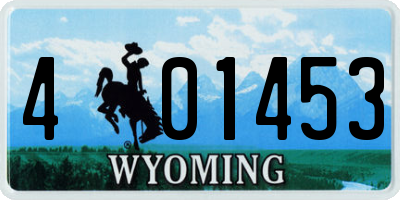 WY license plate 401453