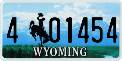 WY license plate 401454