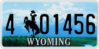 WY license plate 401456