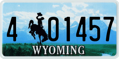 WY license plate 401457