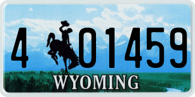 WY license plate 401459