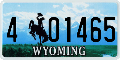 WY license plate 401465