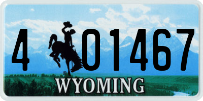 WY license plate 401467