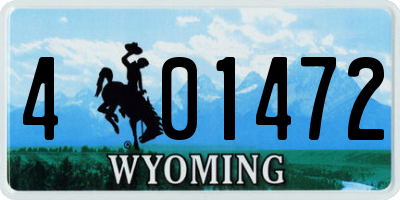 WY license plate 401472