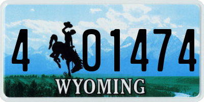 WY license plate 401474