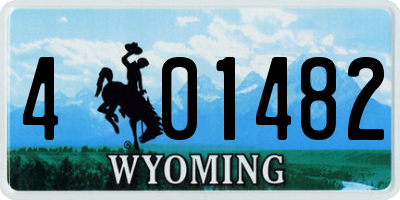 WY license plate 401482