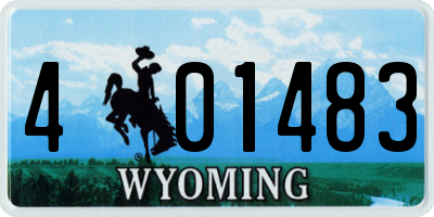 WY license plate 401483