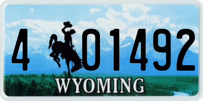 WY license plate 401492