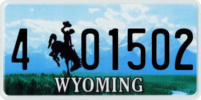 WY license plate 401502