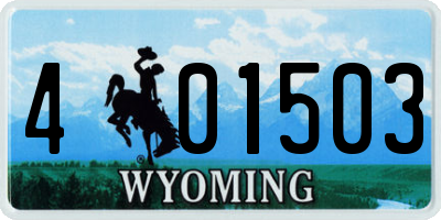 WY license plate 401503