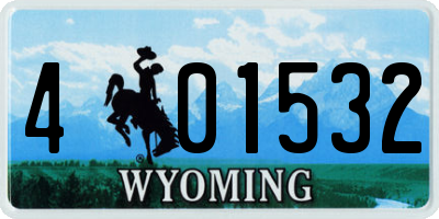 WY license plate 401532