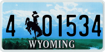 WY license plate 401534
