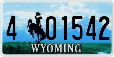 WY license plate 401542