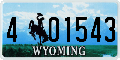 WY license plate 401543