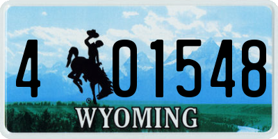 WY license plate 401548