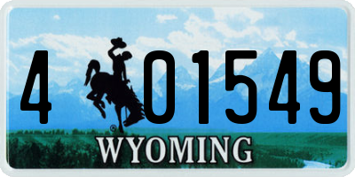 WY license plate 401549