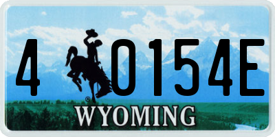 WY license plate 40154E