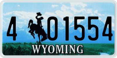 WY license plate 401554