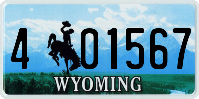 WY license plate 401567