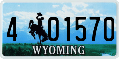 WY license plate 401570