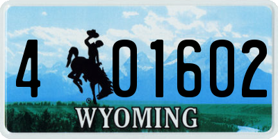 WY license plate 401602