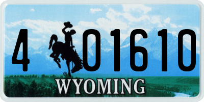 WY license plate 401610