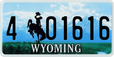 WY license plate 401616