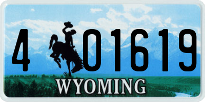 WY license plate 401619