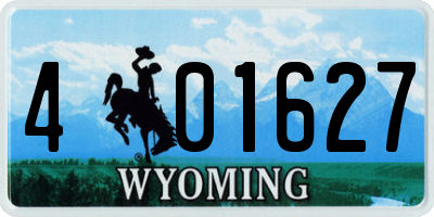 WY license plate 401627