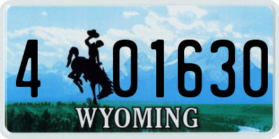 WY license plate 401630
