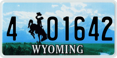 WY license plate 401642
