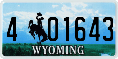 WY license plate 401643