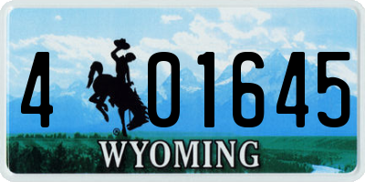 WY license plate 401645