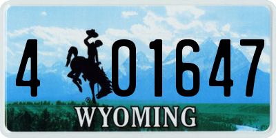 WY license plate 401647