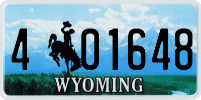 WY license plate 401648
