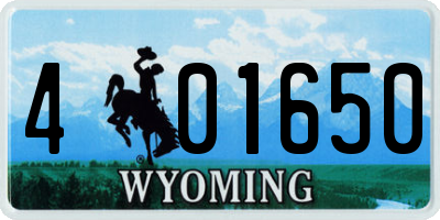 WY license plate 401650