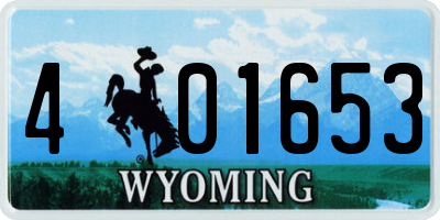 WY license plate 401653