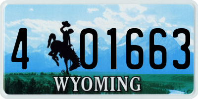WY license plate 401663