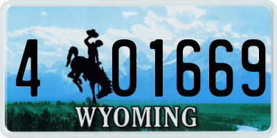 WY license plate 401669