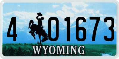 WY license plate 401673