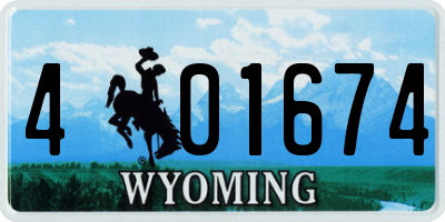 WY license plate 401674
