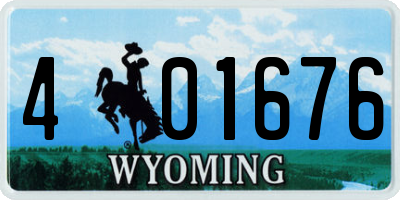 WY license plate 401676