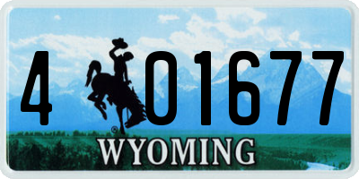 WY license plate 401677