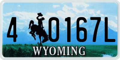 WY license plate 40167L