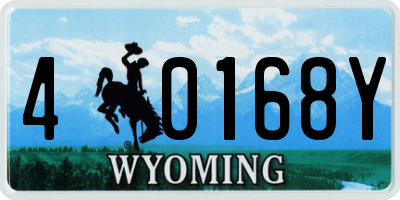 WY license plate 40168Y