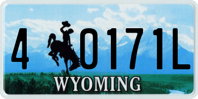 WY license plate 40171L