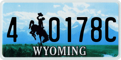 WY license plate 40178C